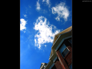 Building clock sky clouds background - free sky wallpaper for desktop
