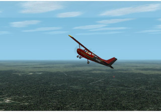 Red plane green field blue 2 - a yellow line free wallpaper