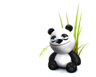 Panda bear sitting grass eyes 2 - a panda bear free wallpaper