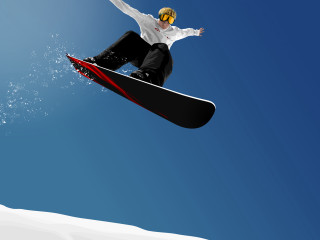 Snowboarder air trick snow blue 3 - a trick free wallpaper for desktop