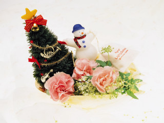Small christmas tree snowman decoration 2 - naive free wallpaper