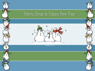 Snowmen striped background merry xmas - merry free wallpaper