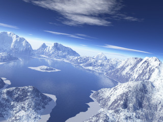 Mountain range lake clouds sky 10 - a view of a mountain range free wallpaper for desktop