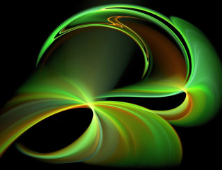 Green yellow swirl black background - fluorescent free wallpaper for desktop