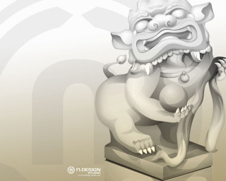 Lion statue large head large 2 - a large tail free wallpaper