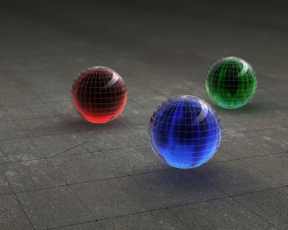 Three shiny balls tile floor - shiny free wallpaper