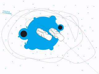 Blue circle black dots white - a white dot free wallpaper