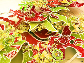 Cut out paper red green 2 - elizabeth murray free wallpaper