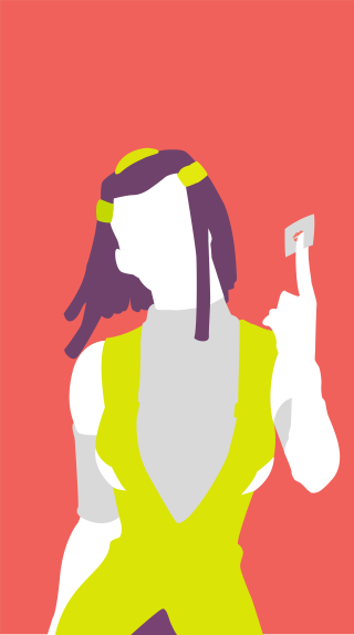 Woman yellow dress giantess portrait - de stijl free wallpaper for mobile