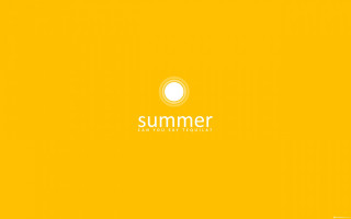 Yellow background white circle summer 2 - free summer wallpaper