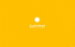 Yellow background white circle summer 3 - free summer wallpaper
