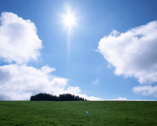 Green field blue sky clouds 62 - far free wallpaper