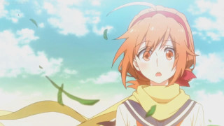 Girl long hair scarf sky - overhead free wallpaper for desktop