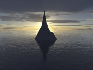 Tall tower ocean sunset reflection - sunset time free wallpaper