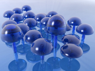 Blue glass balls table background 2 - a blue light free wallpaper