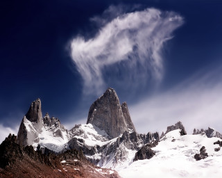 Mountain range cloud sky snow 3 - mist free wallpaper