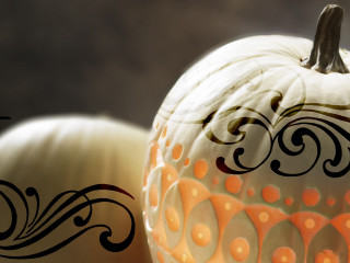 White pumpkin black design white 2 - decorated free wallpaper