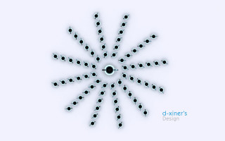 Snowflake black center white dots - white dot free wallpaper