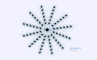 Snowflake black white gradient kinetic - a black center free wallpaper for desktop