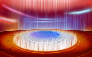 Circular stage blue red light - cinema 4 d free wallpaper