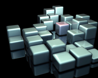 Cubes stack black background red - ambient occlusion free wallpaper