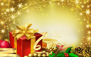 Christmas presents decorations gold star - a christmas background free wallpaper