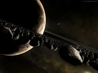 Planets in the sky with 2 - a group of planets free wallpaper