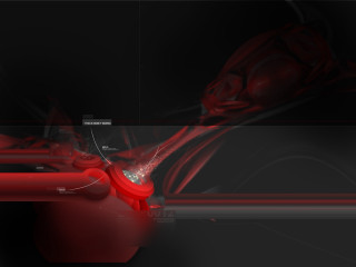 Red object black background red 3 - volumetric lighting free wallpaper for desktop