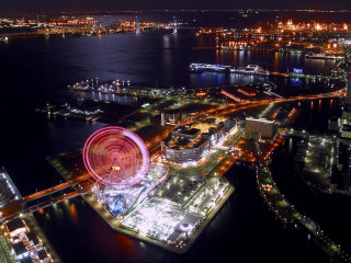 Ferris wheel night city river 5 - a ferris wheel free wallpaper for desktop