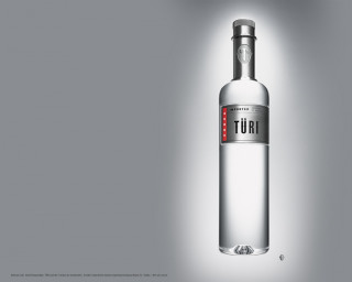 Vodka red light white background - product photography free wallpaper
