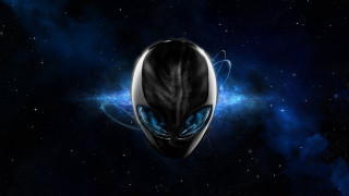 Black alien blue eyes space - alien free wallpaper