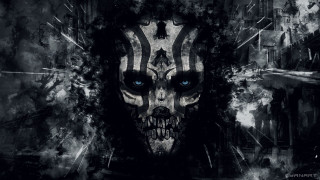 Skull blue eyes face painted - a skull free wallpaper for desktop