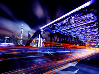 City skyline bridge streetlight night - the bridge free wallpaper
