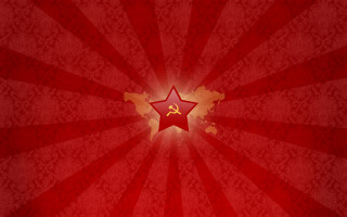 Red star hammer sickle burst - sick symbol free wallpaper