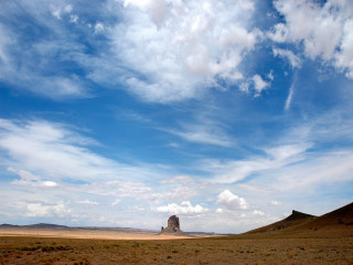 Large rock desert sky clouds - free landscape wallpaper
