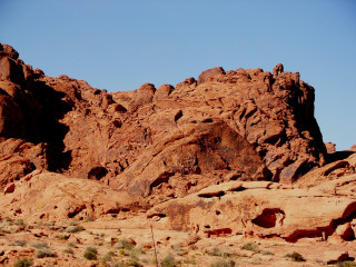 Mountain rock formation blue sky 5 - a rock formation in the middle of it free wallpaper