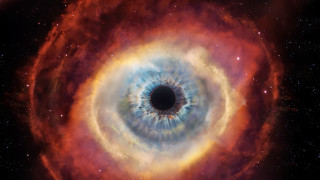 Large eyeball space stars black - a black hole in the center free wallpaper