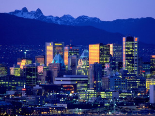 City skyline mountain night blue - vancouver school free wallpaper for desktop