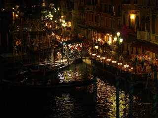 Boat docked harbor night people 5 - many person free wallpaper