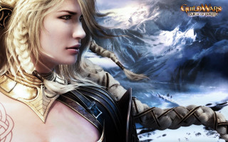 Woman sword mountain snow clouds - her hand and a mountain in the background free wallpaper