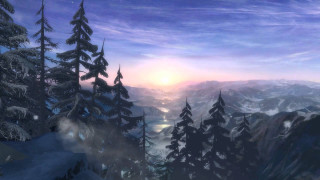 Mountain landscape lake trees sunset - albert bierstadt free wallpaper