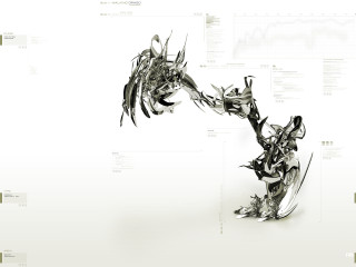Dragon sculpture long tail wings 3 - deconstructivism free wallpaper