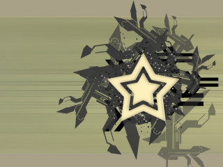 Star surrounded shapes space art - a green background free wallpaper for desktop