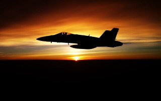 Fighter jet sunset cloudy sky - a fighter free wallpaper