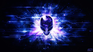 Computer mouse blue purple background - free cyberpunk wallpaper for desktop