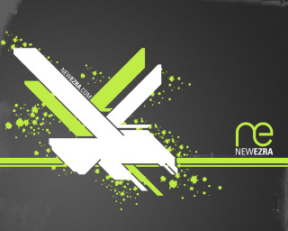 Green white graphic black background - graphic design free wallpaper