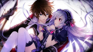 Anime couple sitting bed pillows - a couple of anime characters sitting next free wallpaper
