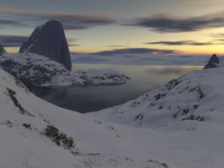 Mountain water rock formation foreground - a rock formation in the foreground free wallpaper