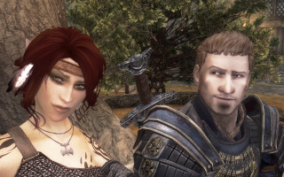 Forest couple armor chainmail brown - ultra realistic face free wallpaper
