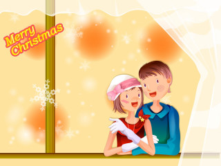 Christmas children snowflakes merry illustration - a merry christmas free wallpaper